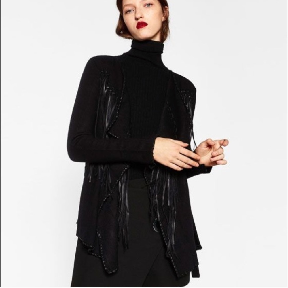 ZARA Knit Tassel Cardigan - Picture 2 of 5